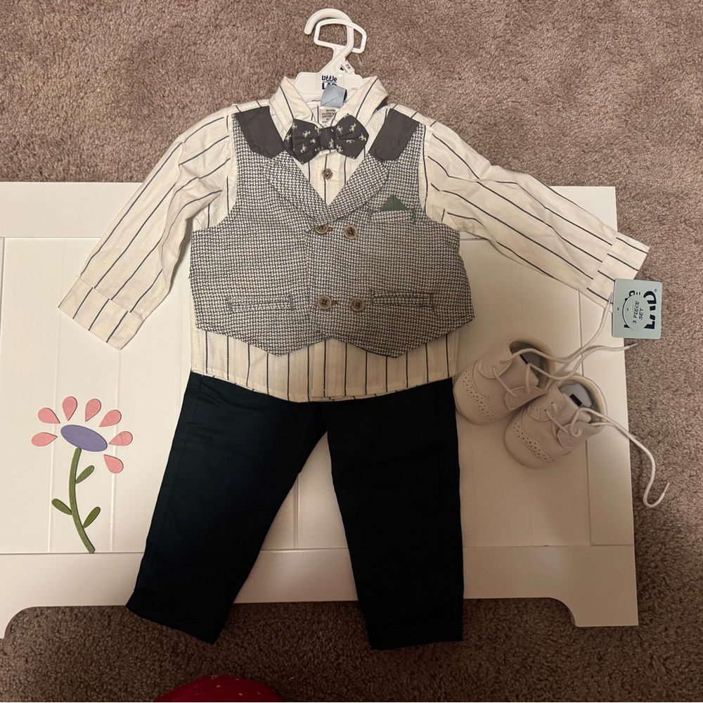 Kids Striped Vest Outfit Set